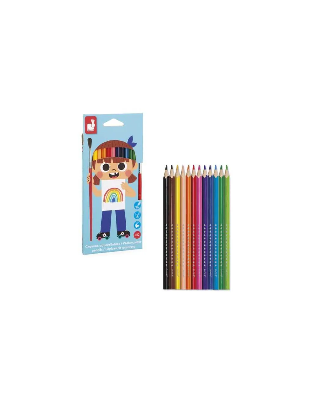 12 crayons aquarellables - Janod