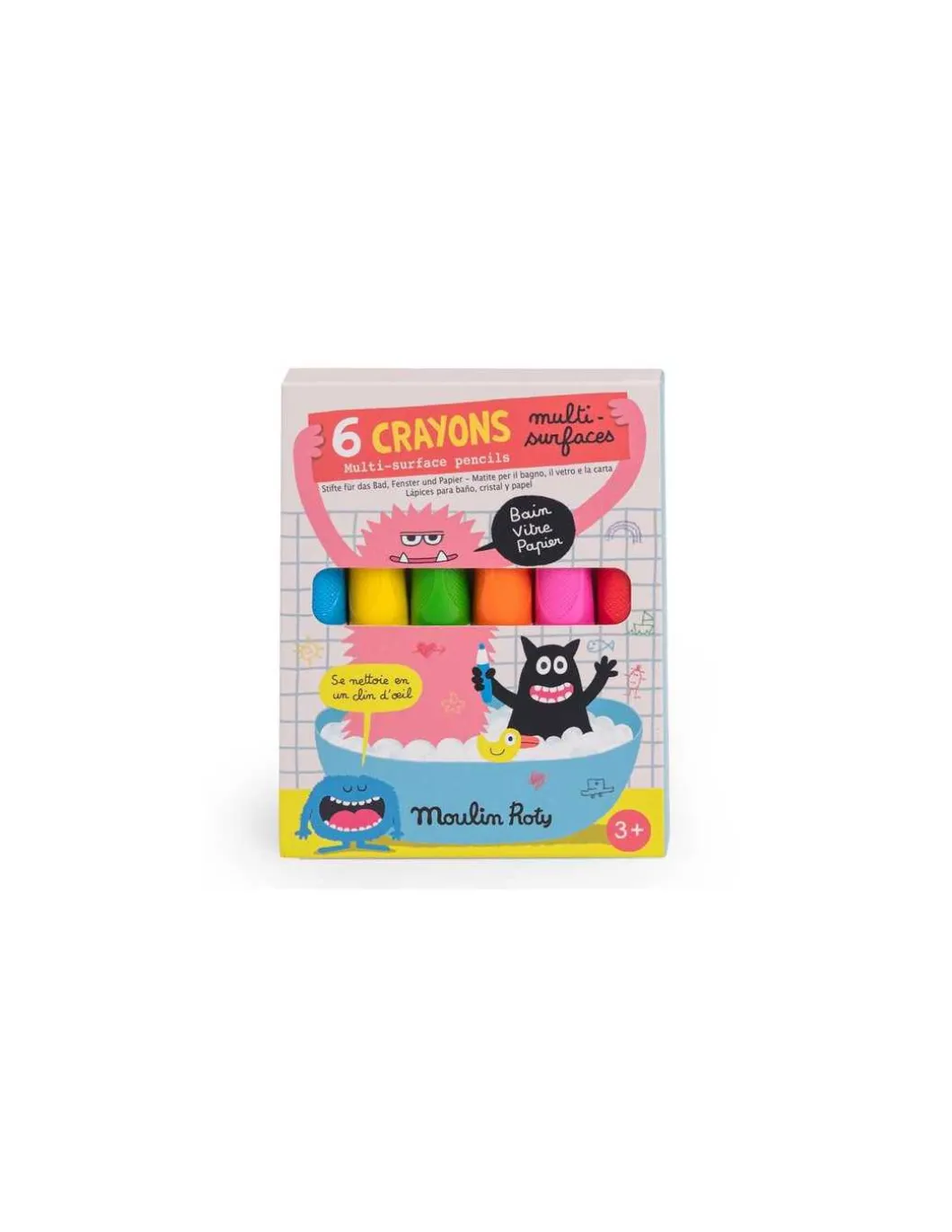 6 crayons multisurfaces Les Schmouks - Moulin Roty