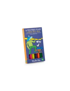 6 feutres fluo Les Loufoques - Moulin Roty