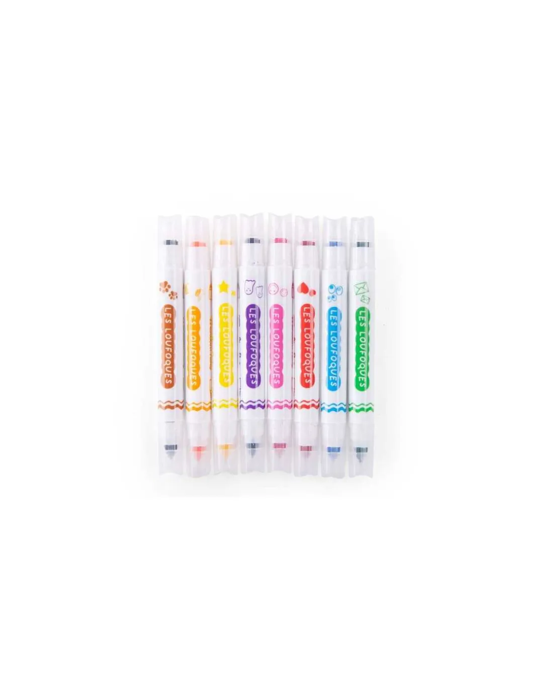 8 feutres tampons 2 en 1 Les Loufoques - Moulin Roty