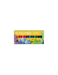 12 gros feutres pointes coniques Les Toupitis - Moulin Roty