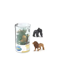 6 mini figurines vie sauvage avec éléphant - Papo