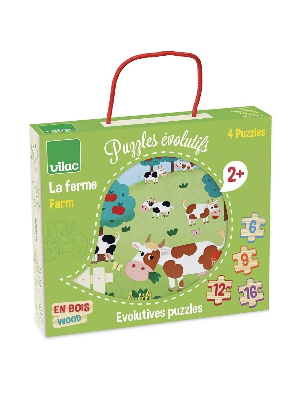 4 puzzles évolutifs la ferme - Vilac