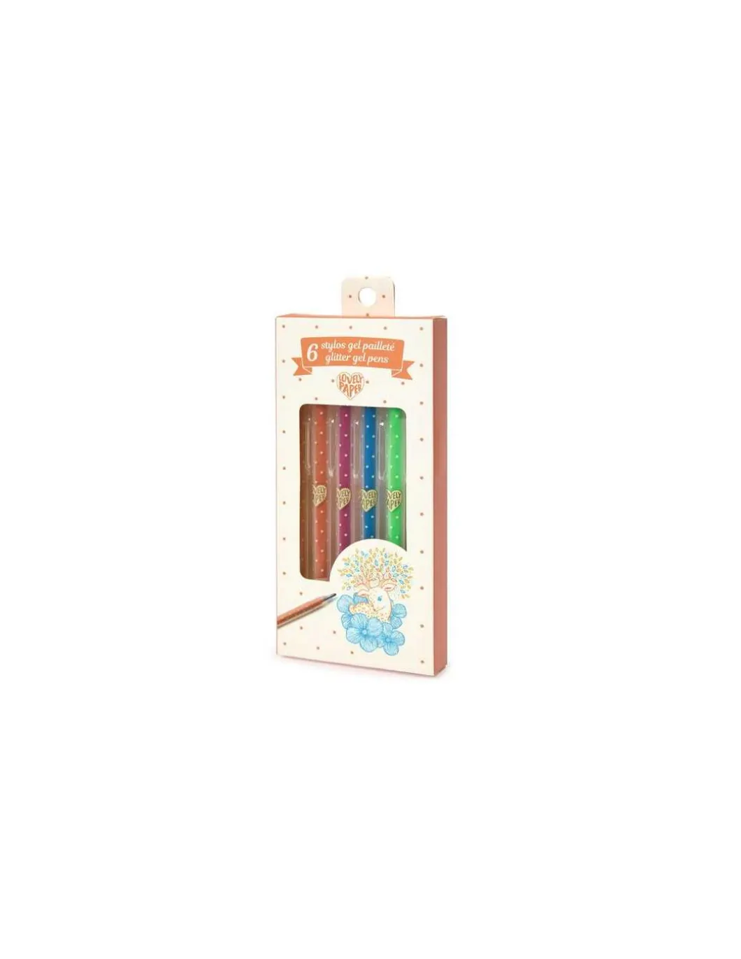 6 stylos gel pailletés - Djeco