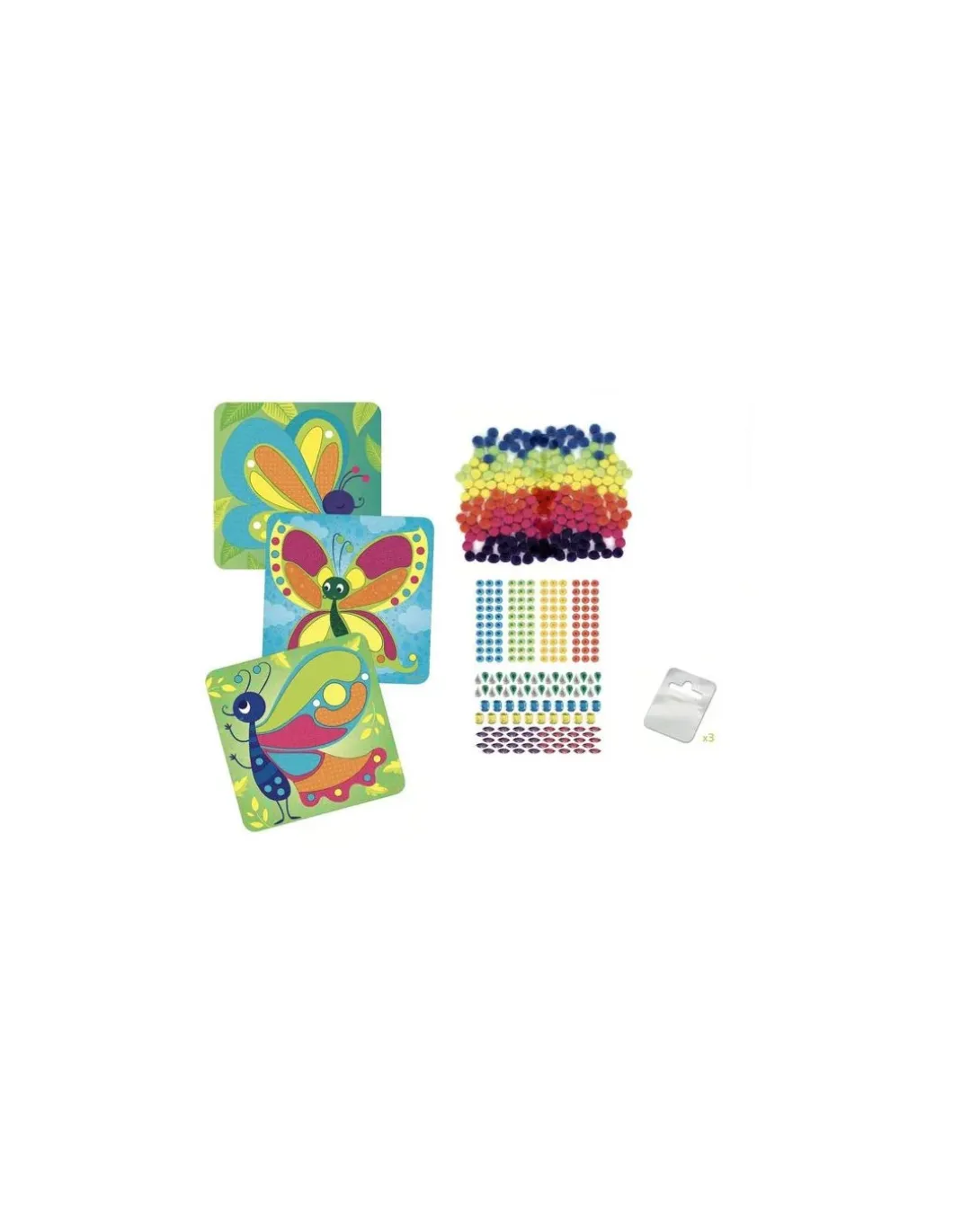 3 tableaux pompons papillons - Sycomore
