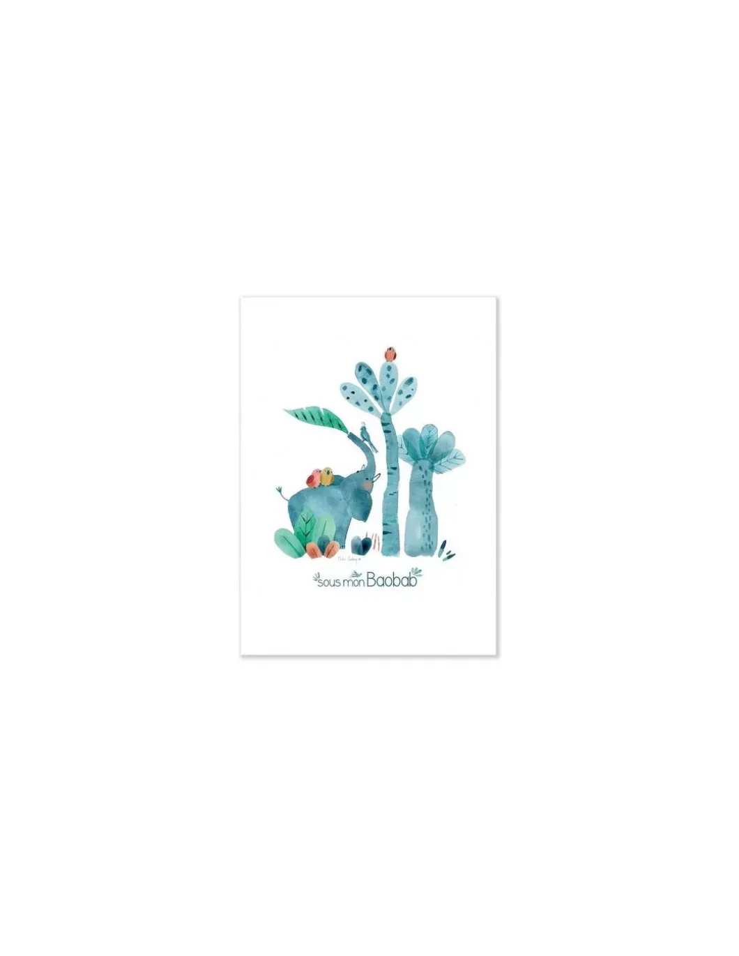 Affiche Bergamote l'éléphant Sous mon Baobab - Moulin Roty