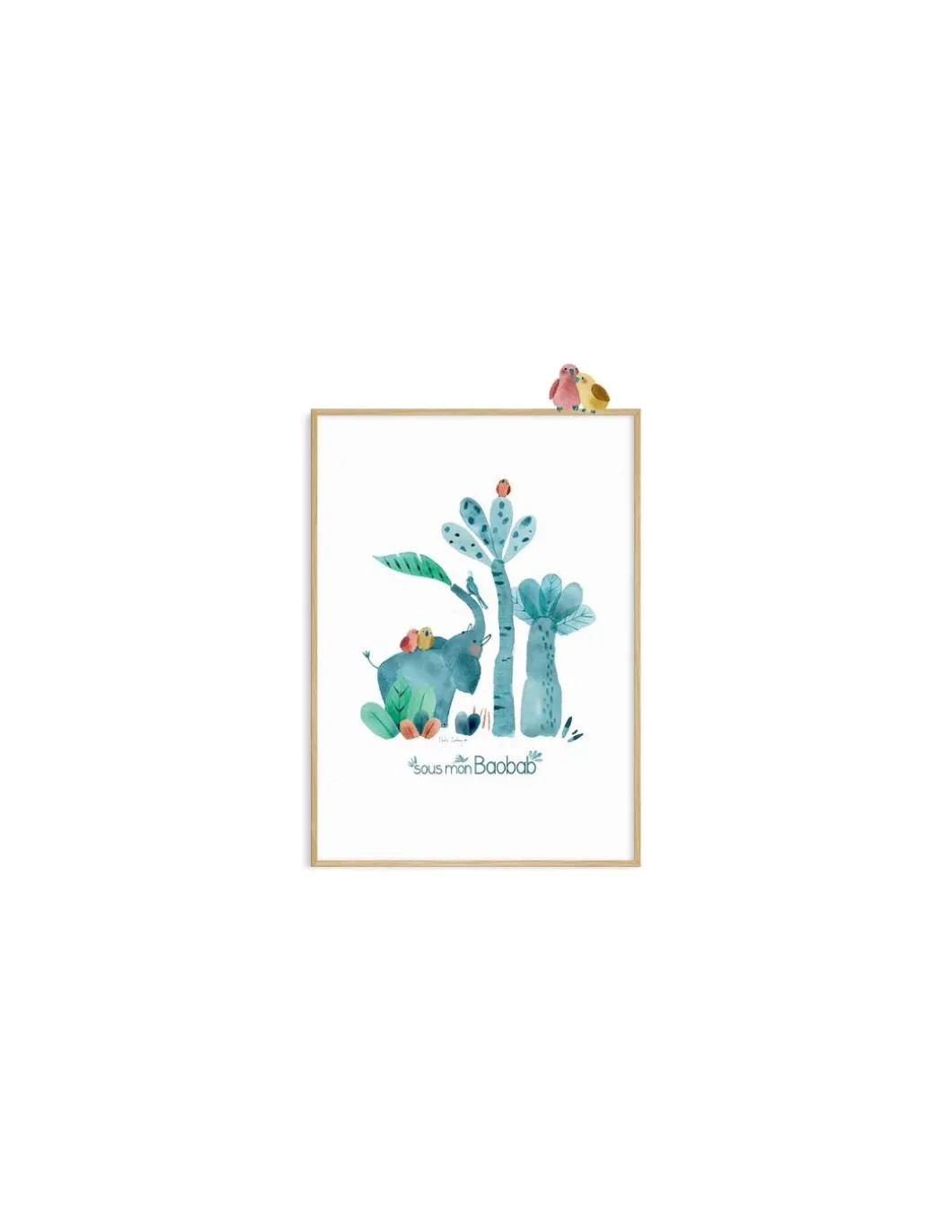 Affiche Bergamote l'éléphant Sous mon Baobab - Moulin Roty