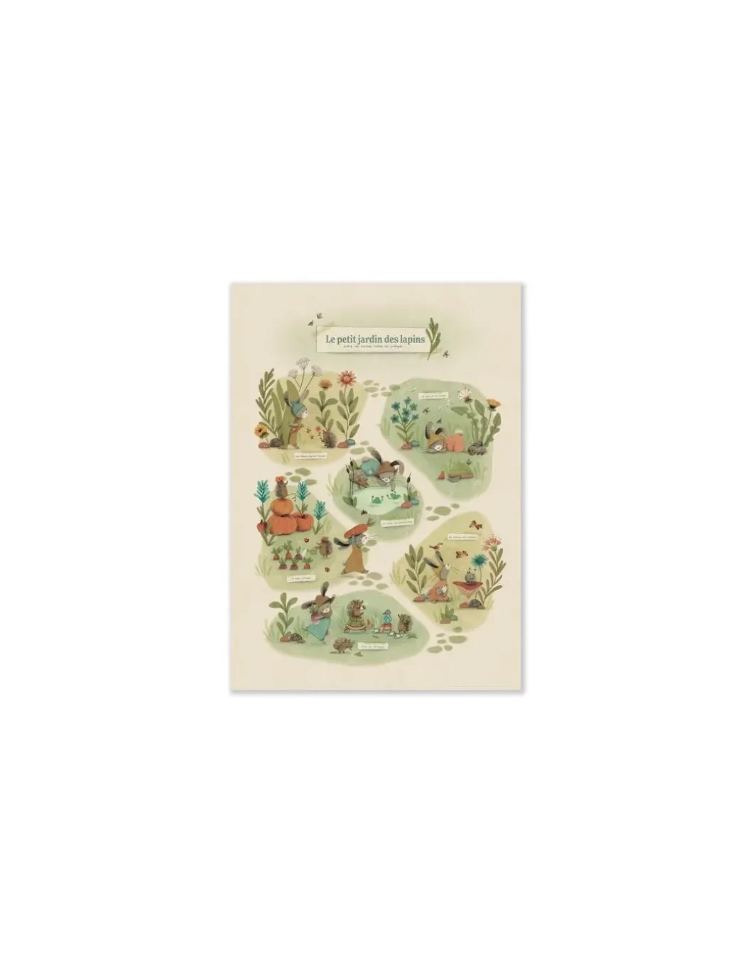 Affiche Le petit jardin Trois Petits Lapins - Moulin Roty