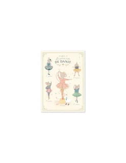 Affiche Les 5 positions de danse La petite école de danse - Moulin Roty