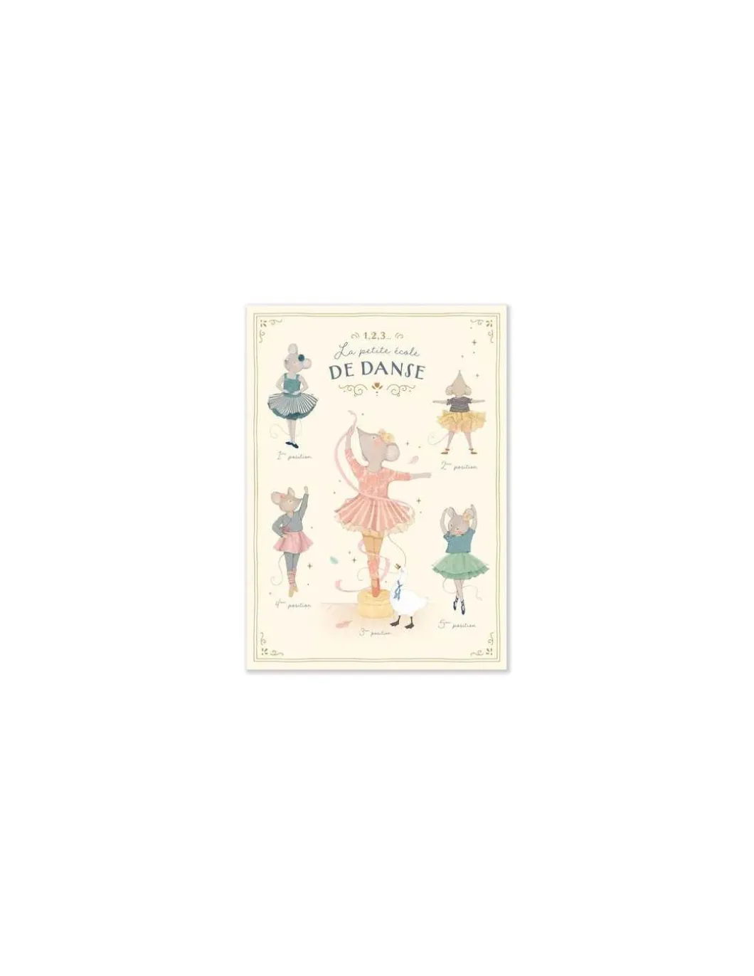 Affiche Les 5 positions de danse La petite école de danse - Moulin Roty