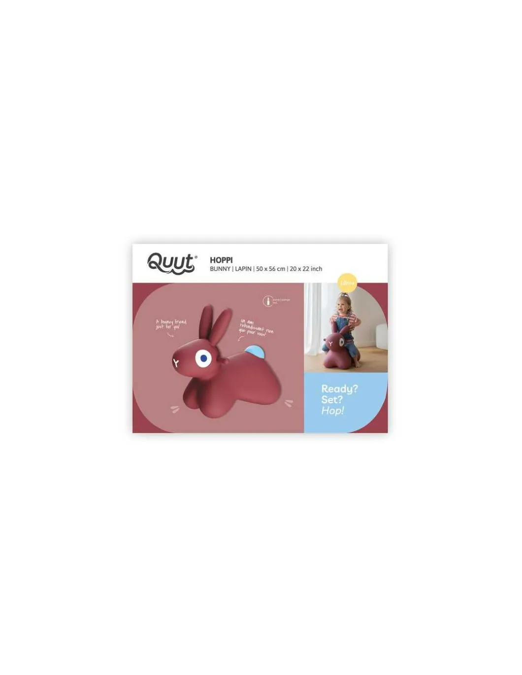 Animal sauteur lapin Hoppi bordeaux - Quut