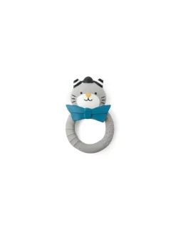 Anneau caoutchouc naturel Chat gris Les moustaches - Moulin Roty