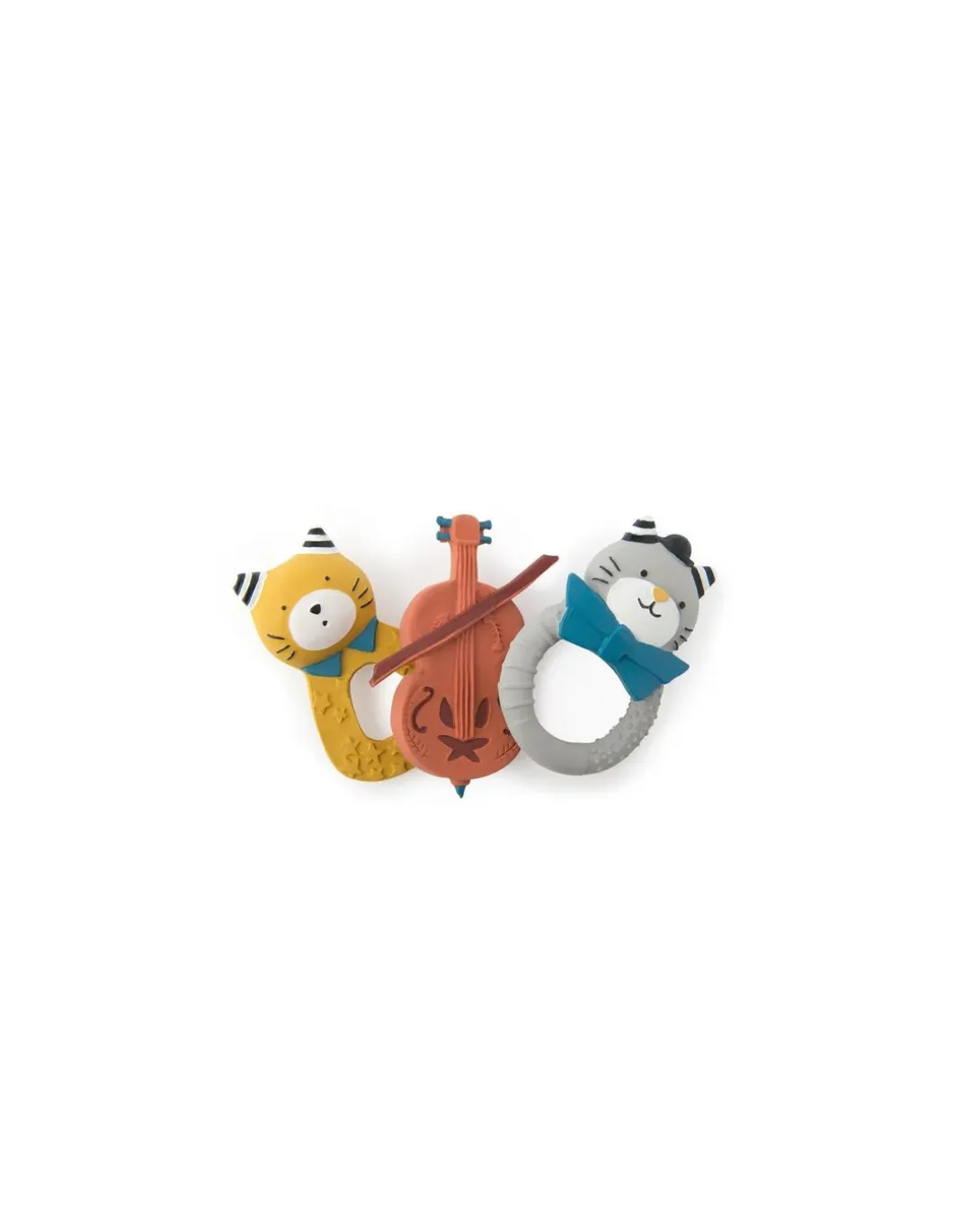 Anneau caoutchouc naturel Chat gris Les moustaches - Moulin Roty