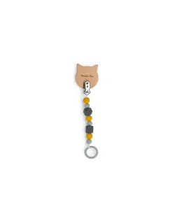 Attache tétine chat Les Moustaches - Moulin Roty