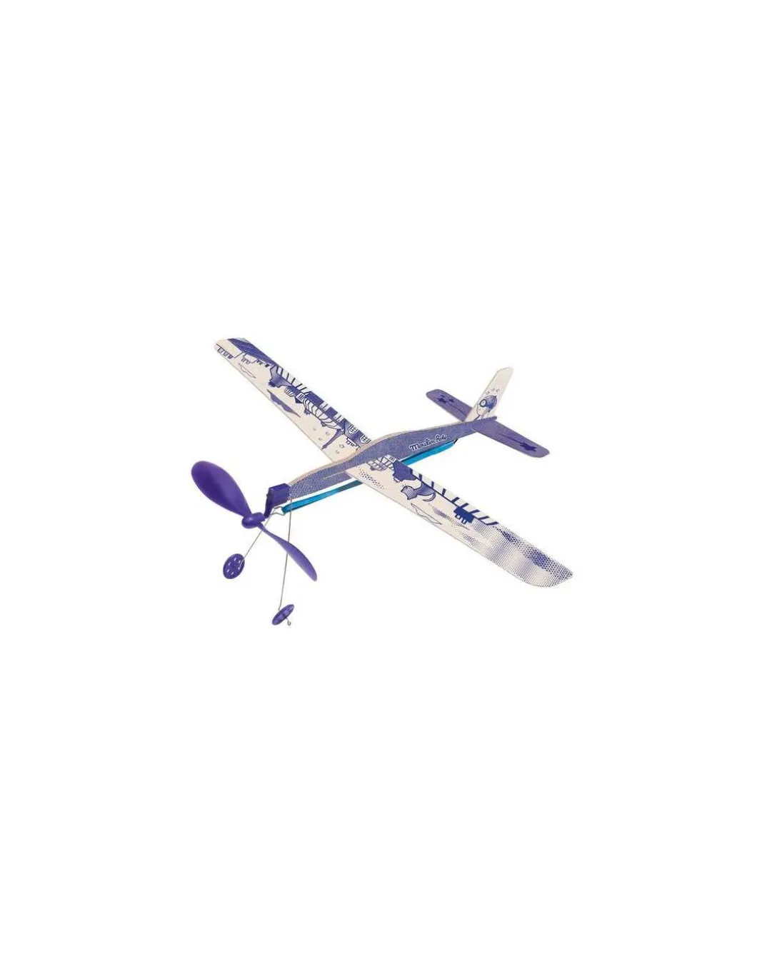 Avion bleu à élastique - Moulin Roty