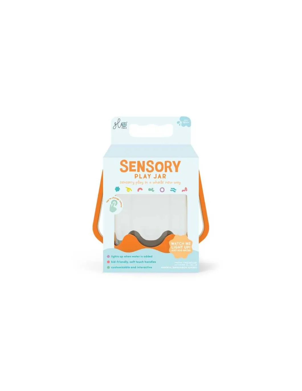 Bocal de jeu sensoriel orange - Glo Pals