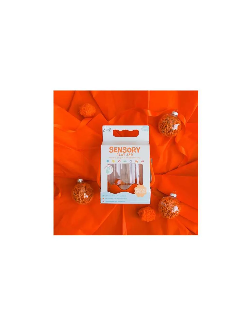 Bocal de jeu sensoriel orange - Glo Pals