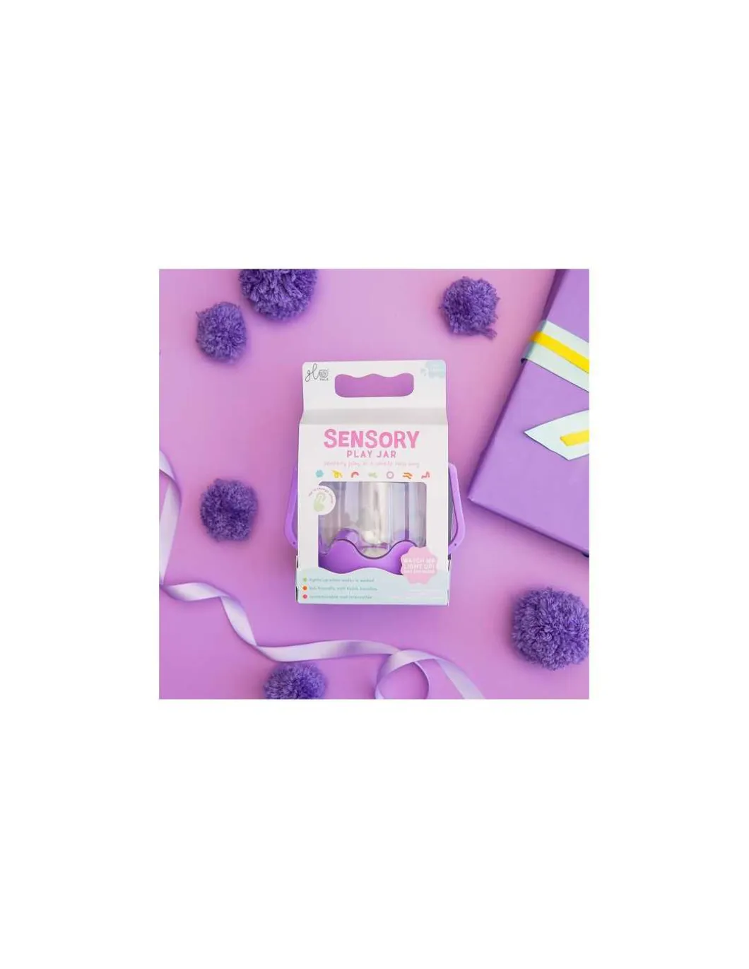 Bocal de jeu sensoriel violet - Glo Pals