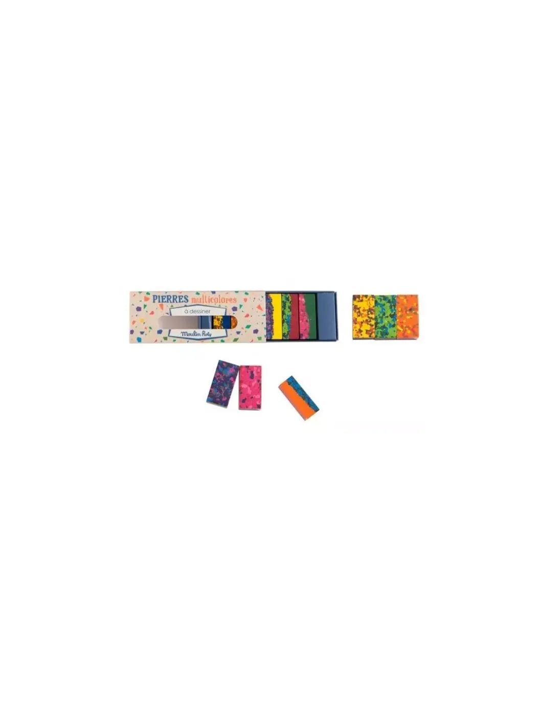 Boîte de 6 pierres de cire multicolores - Moulin Roty