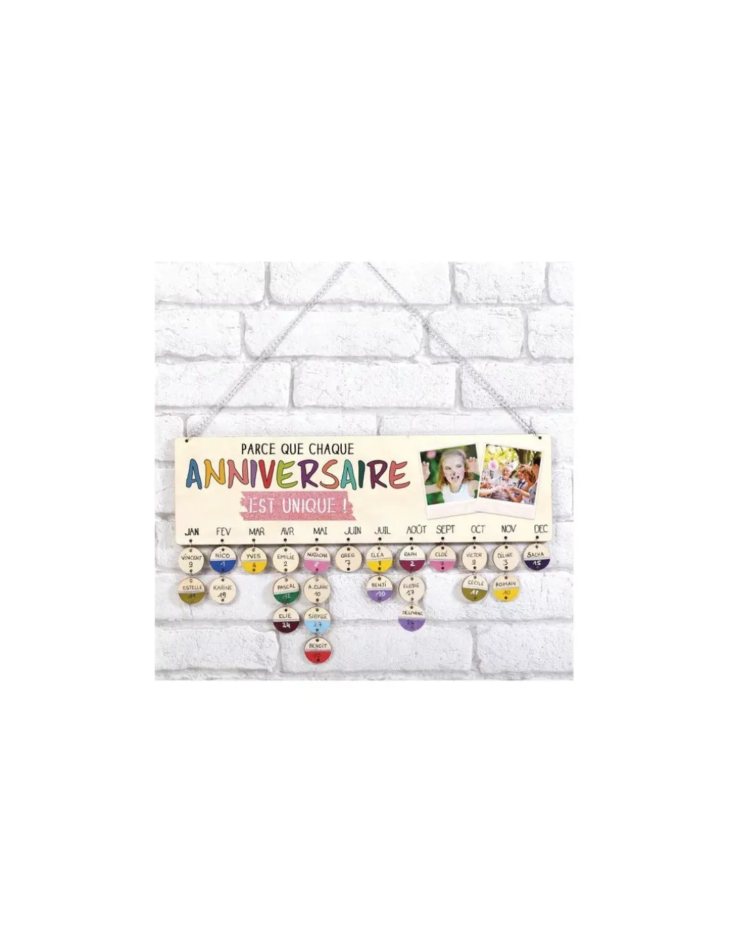 Calendrier des anniversaires en bois - Graine créative