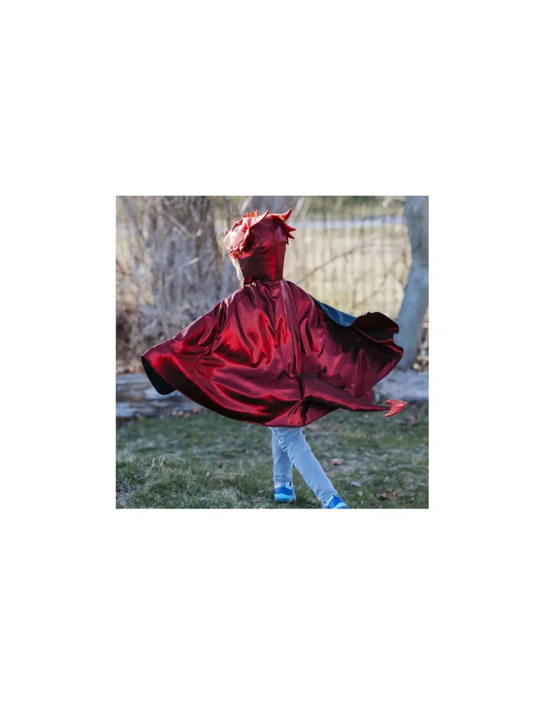 Cape de dragon rouge irisé 4-6 ans - Great Pretenders