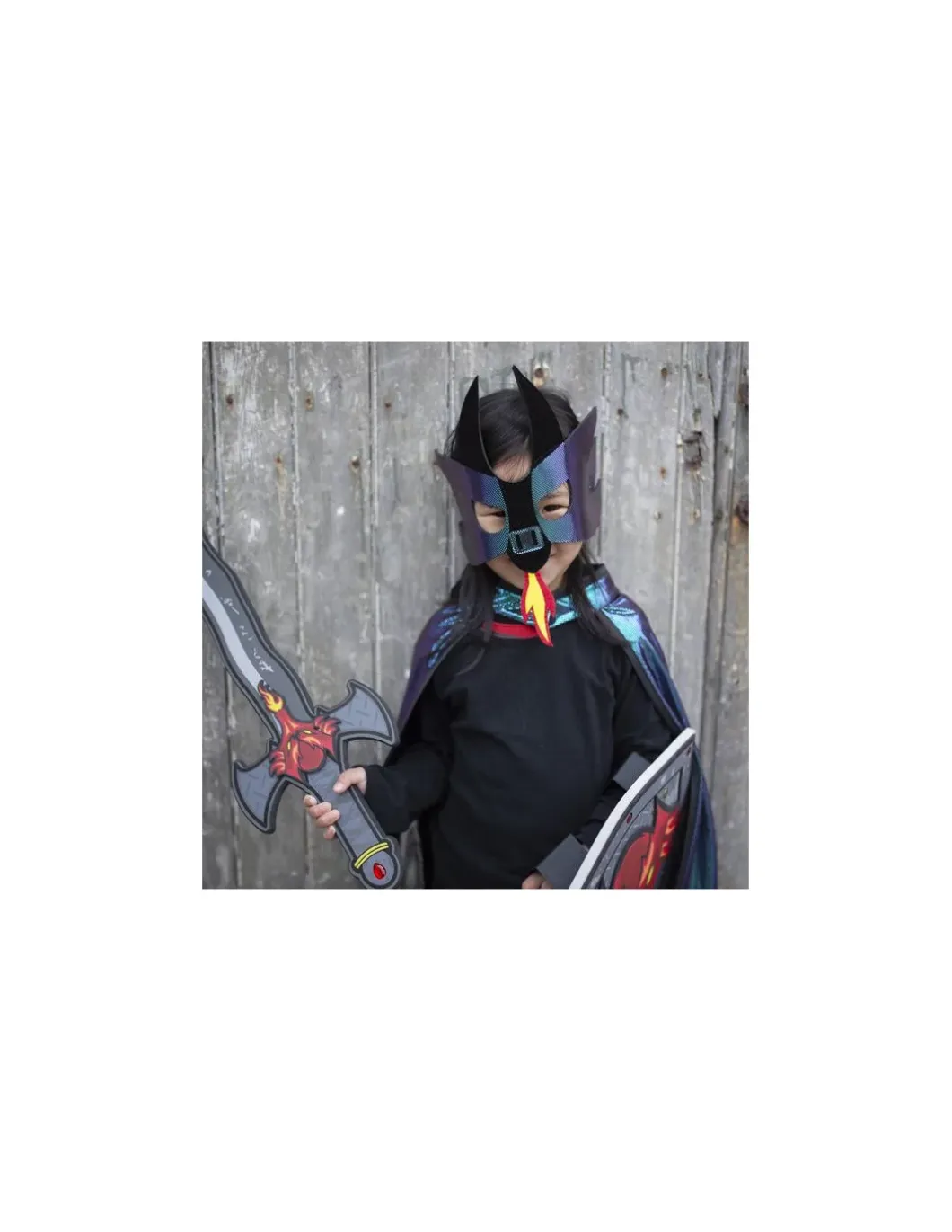 Cape et masque réversibles chevalier dragon 4-6 ans - Great Pretenders