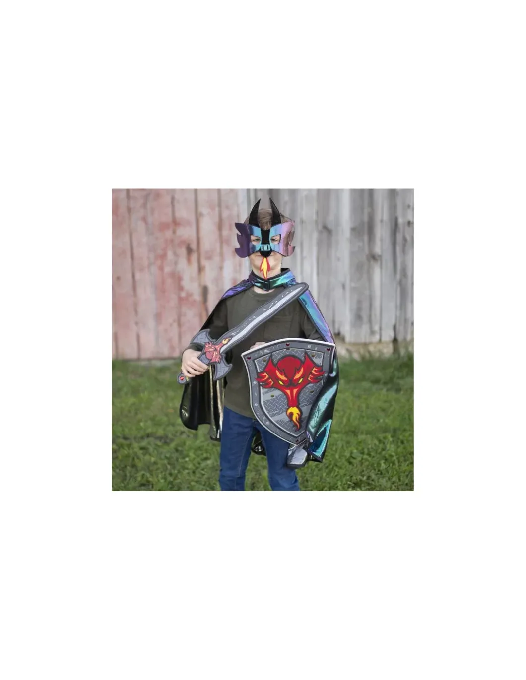 Cape et masque réversibles chevalier dragon 4-6 ans - Great Pretenders