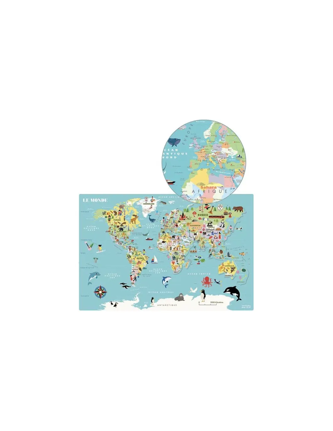 Carte du Monde magnétique Ingela P. Arrhenius - Vilac