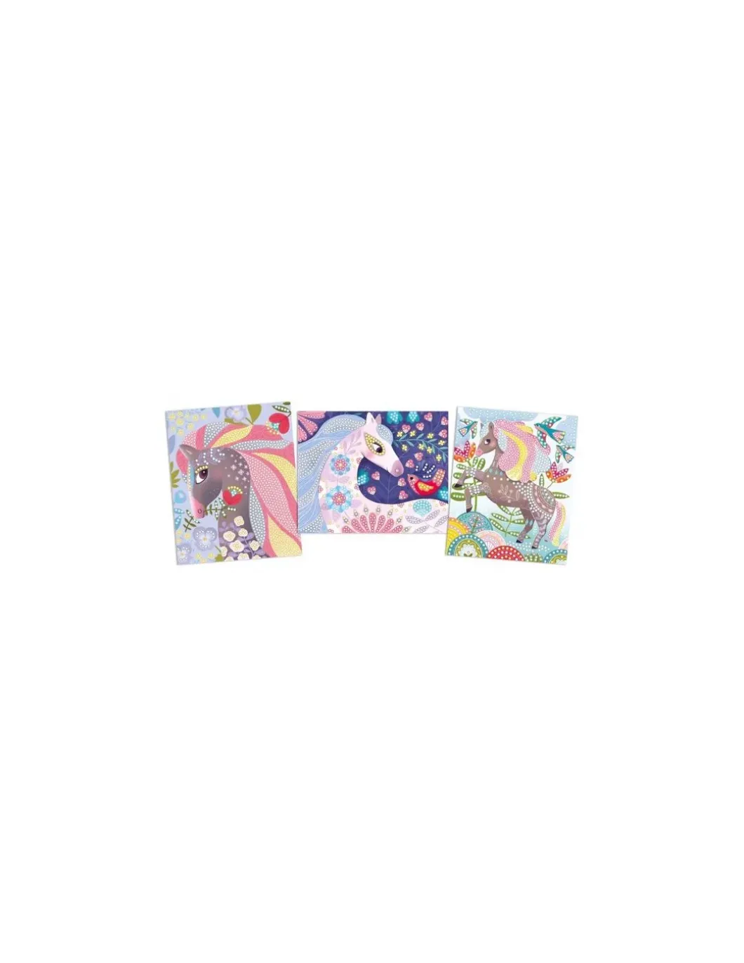 Cartes à créer Chevaux de diamants - CréaLign'