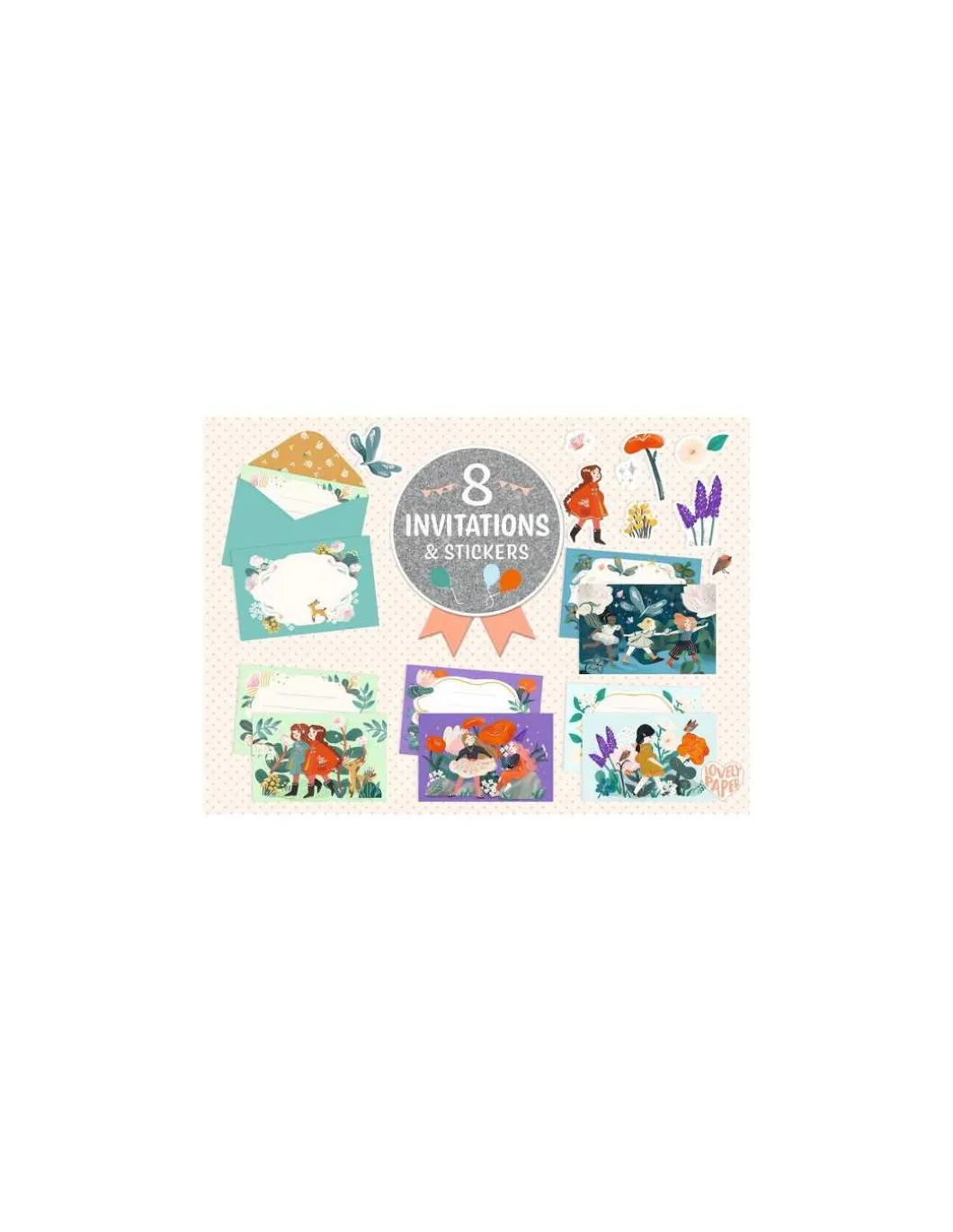 Cartes d'invitation Copines du jardin - Djeco
