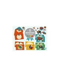 Cartes d'invitation Pow Bang - Djeco