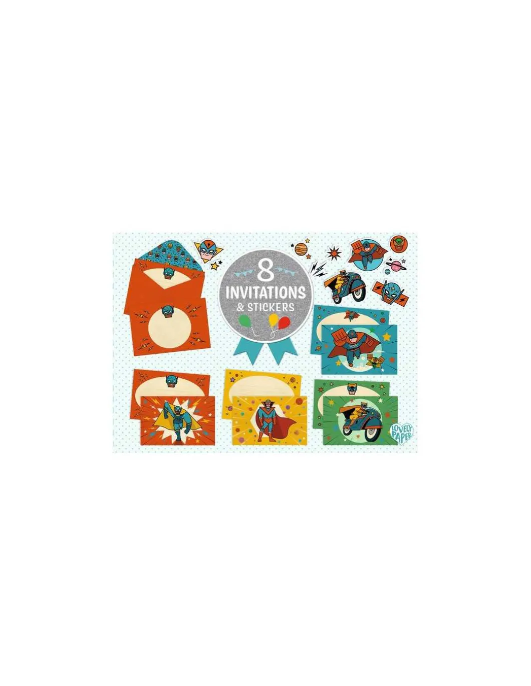 Cartes d'invitation Pow Bang - Djeco