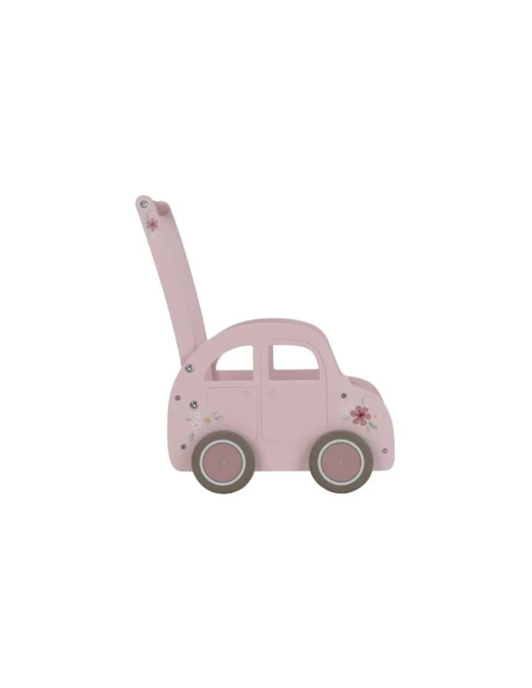 Chariot de marche voiture en bois Rose - Little Dutch