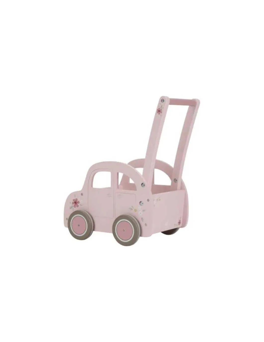 Chariot de marche voiture en bois Rose - Little Dutch