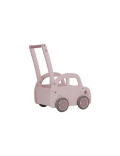 Chariot de marche voiture en bois Rose - Little Dutch