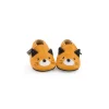 Chaussons cuir chat moutarde Les moustaches 6/12 m - Moulin Roty