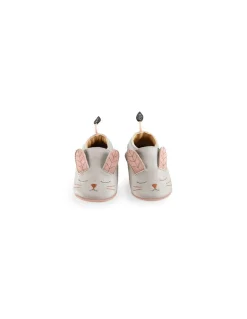 Chaussons cuir lapin gris Après la pluie 0/6 m - Moulin Roty