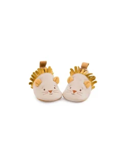 Chaussons cuir lion beige Sous mon baobab 0/6 m - Moulin Roty