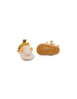 Chaussons cuir lion beige Sous mon baobab 6/12 m - Moulin Roty