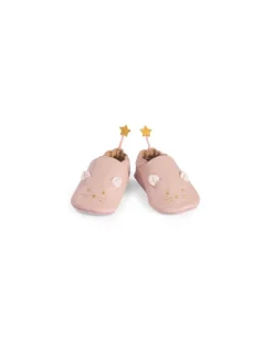 Chaussons cuir souris rose La petite école de danse 6/12 m - Moulin Roty