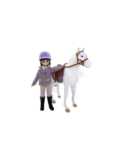 Cheval blanc et poupée Lottie