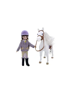 Cheval blanc et poupée Lottie