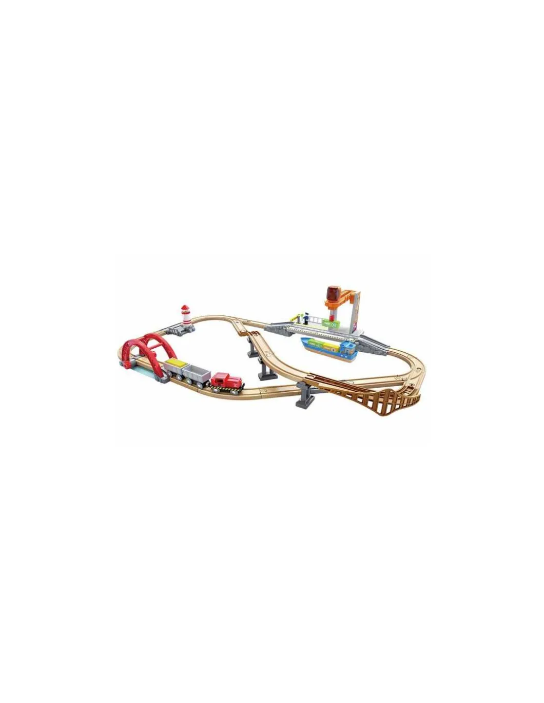 Circuit de train de cargaison avec port maritime - Hape