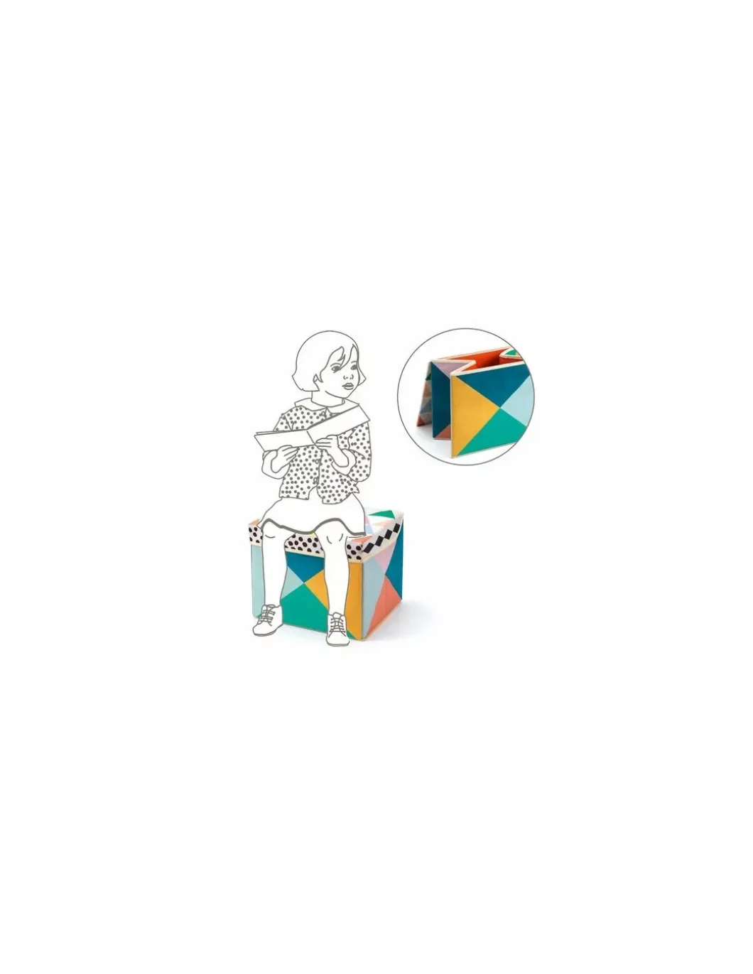 Coffre à jouets siège géométrie - Djeco