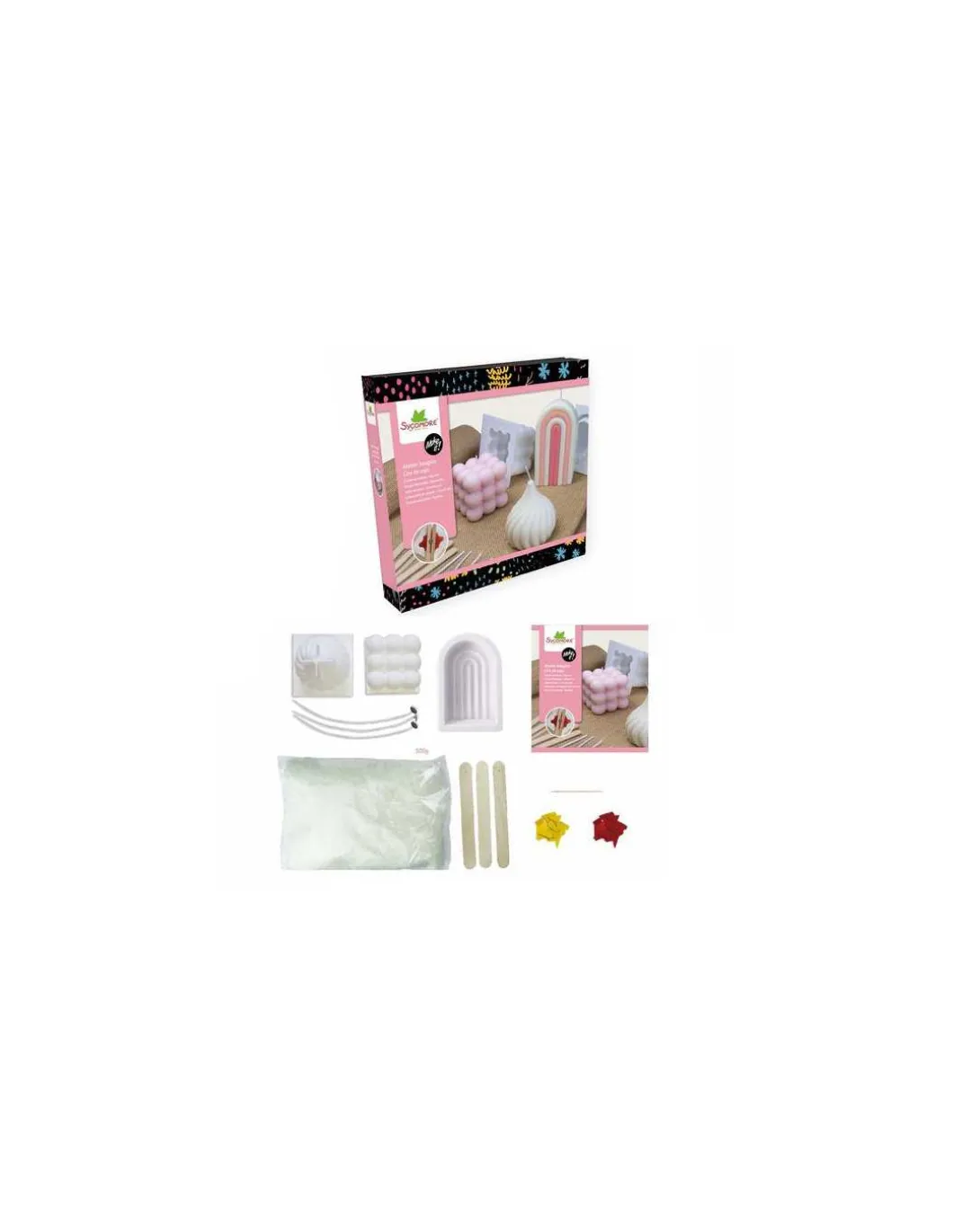 Coffret 5 bougies cire de soja - Sycomore
