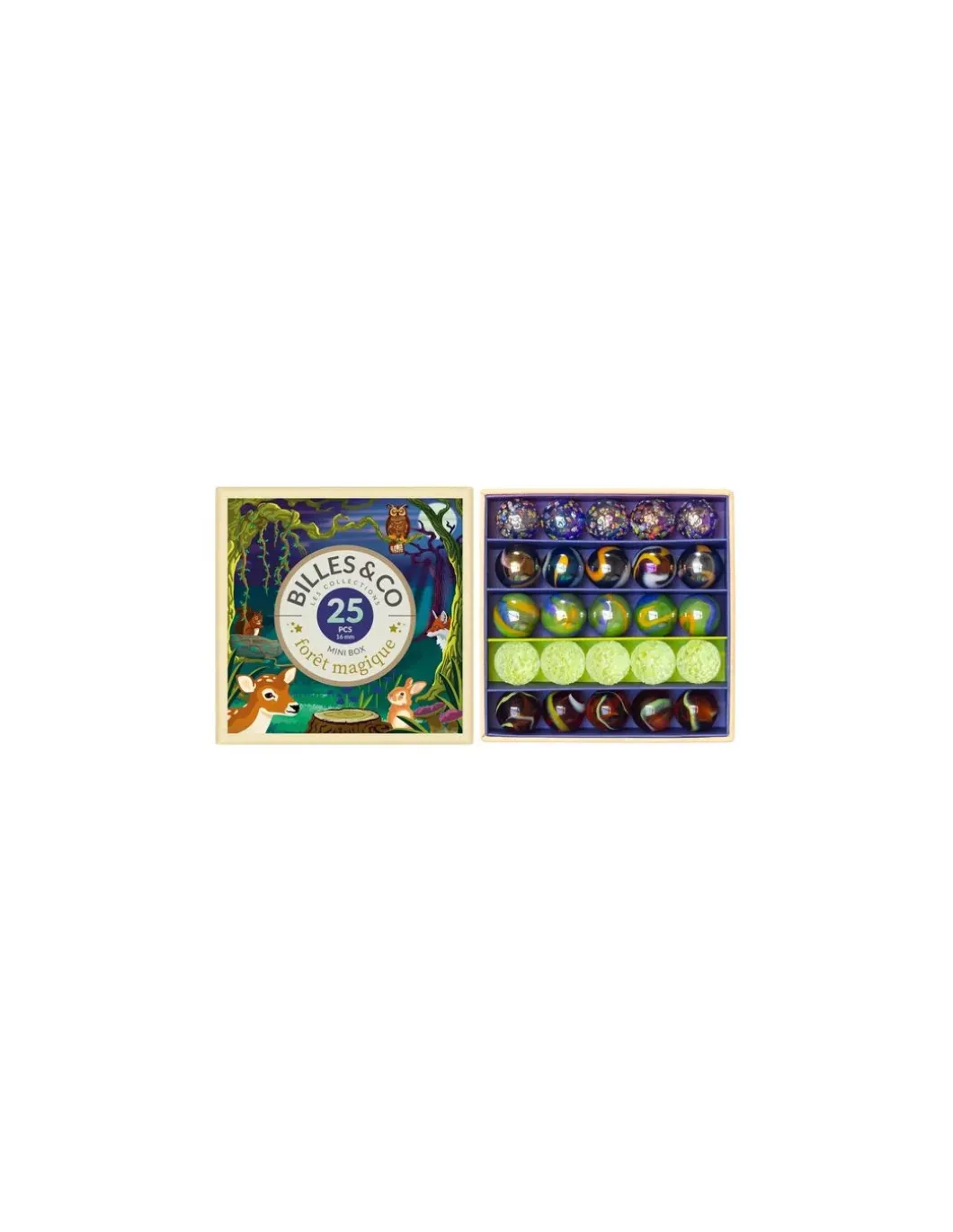 Coffret de 25 billes Foret Magique - Billes & Co