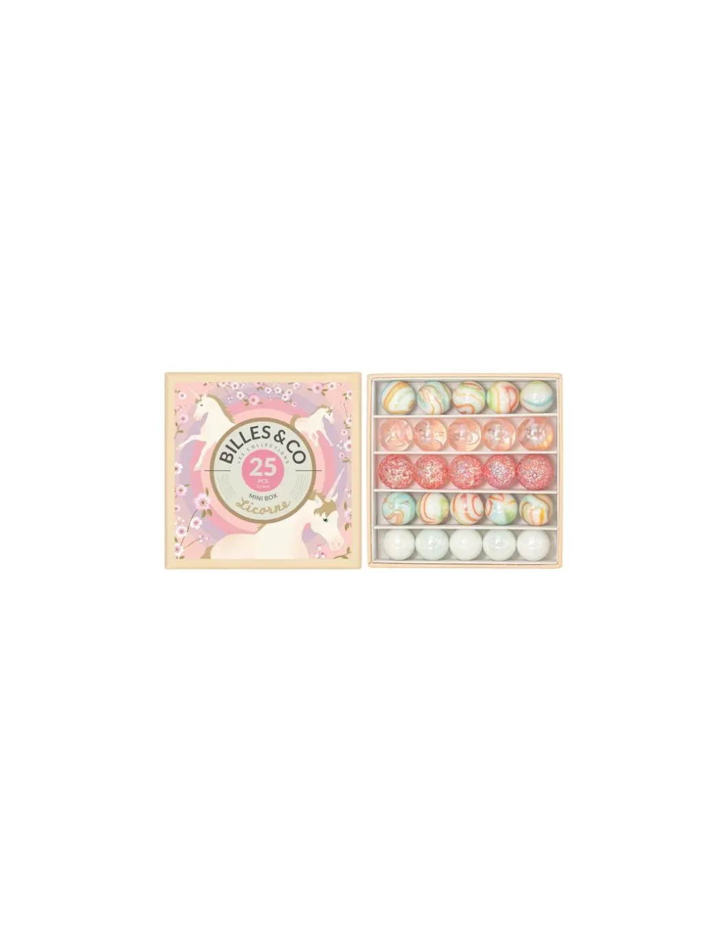 Coffret de 25 billes Licorne - Billes & Co