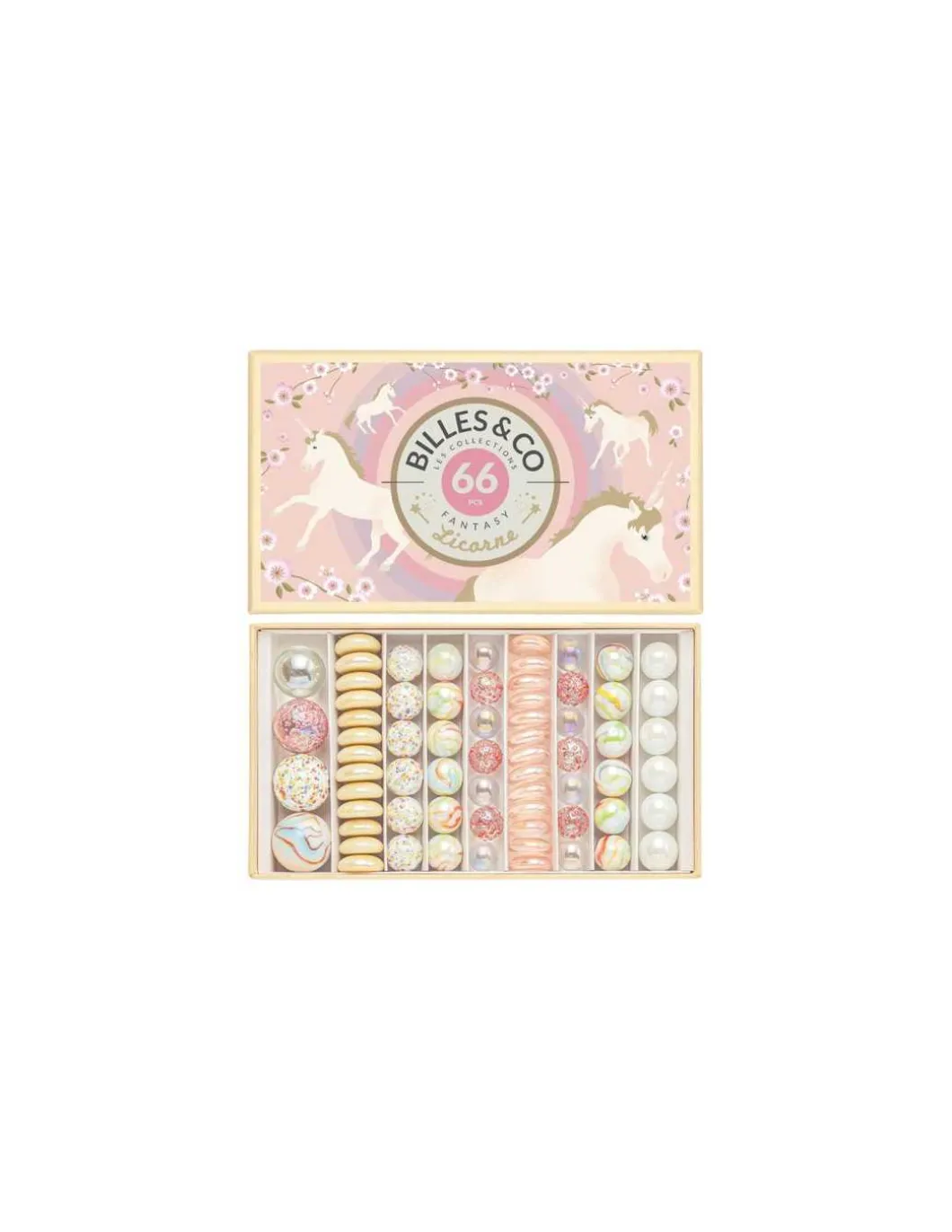 Coffret de 66 billes Licorne - Billes & Co