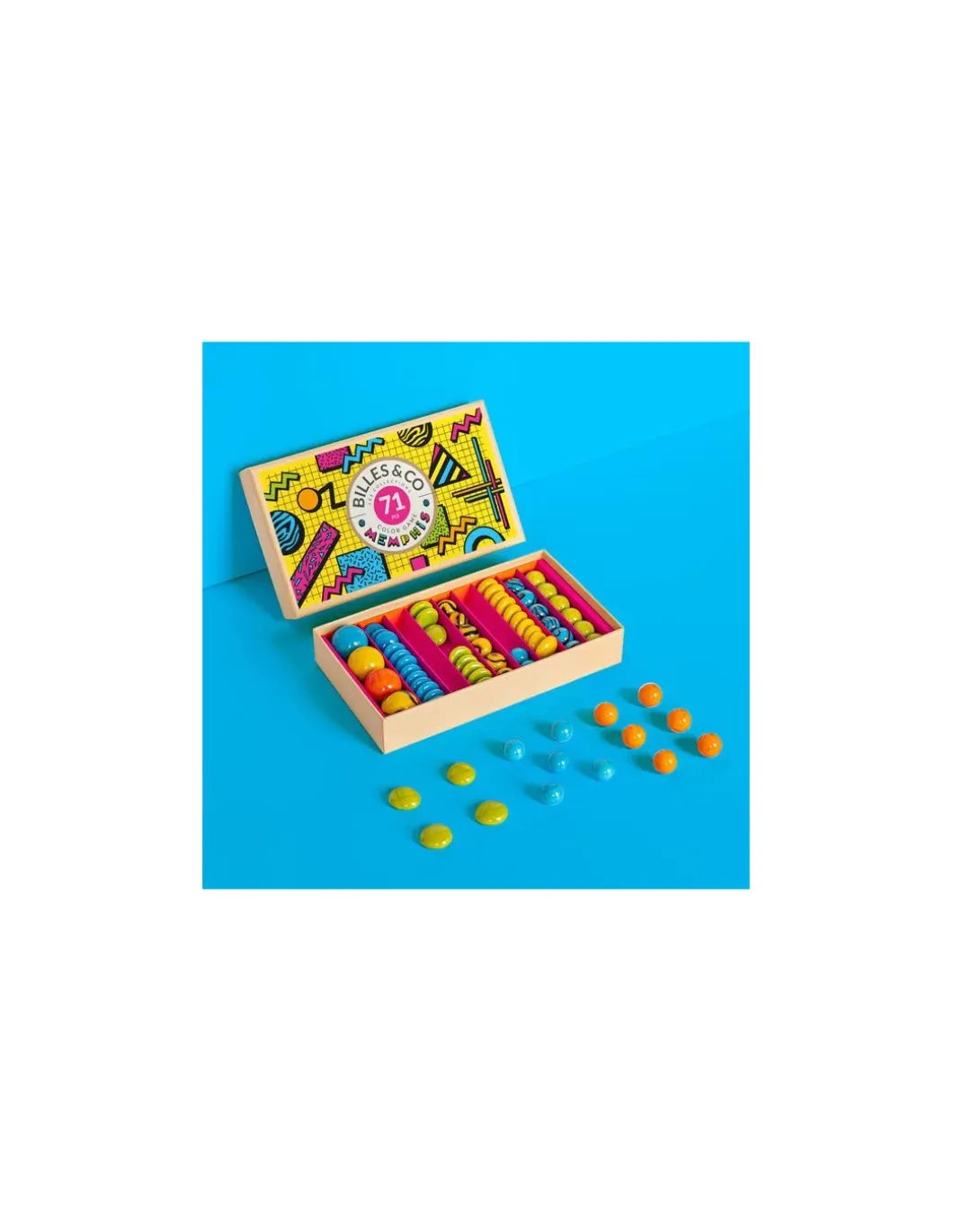 Coffret de 71 billes Memphis - Billes & Co