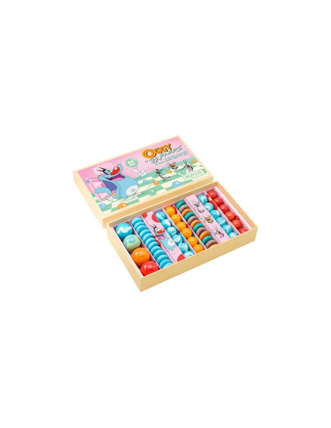 Coffret de 64 billes Oggy et les Cafards - Billes & Co